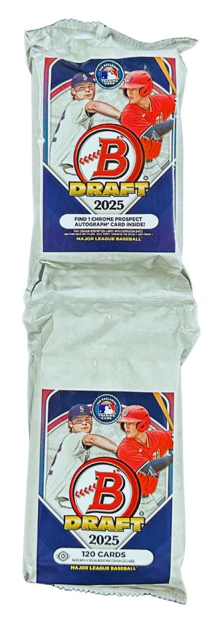 One (1) Pack of 2025 Bowman Draft Baseball Super Jumbo (1 Autos / 120 Cards) - Ripped Live - Sports Collectibles