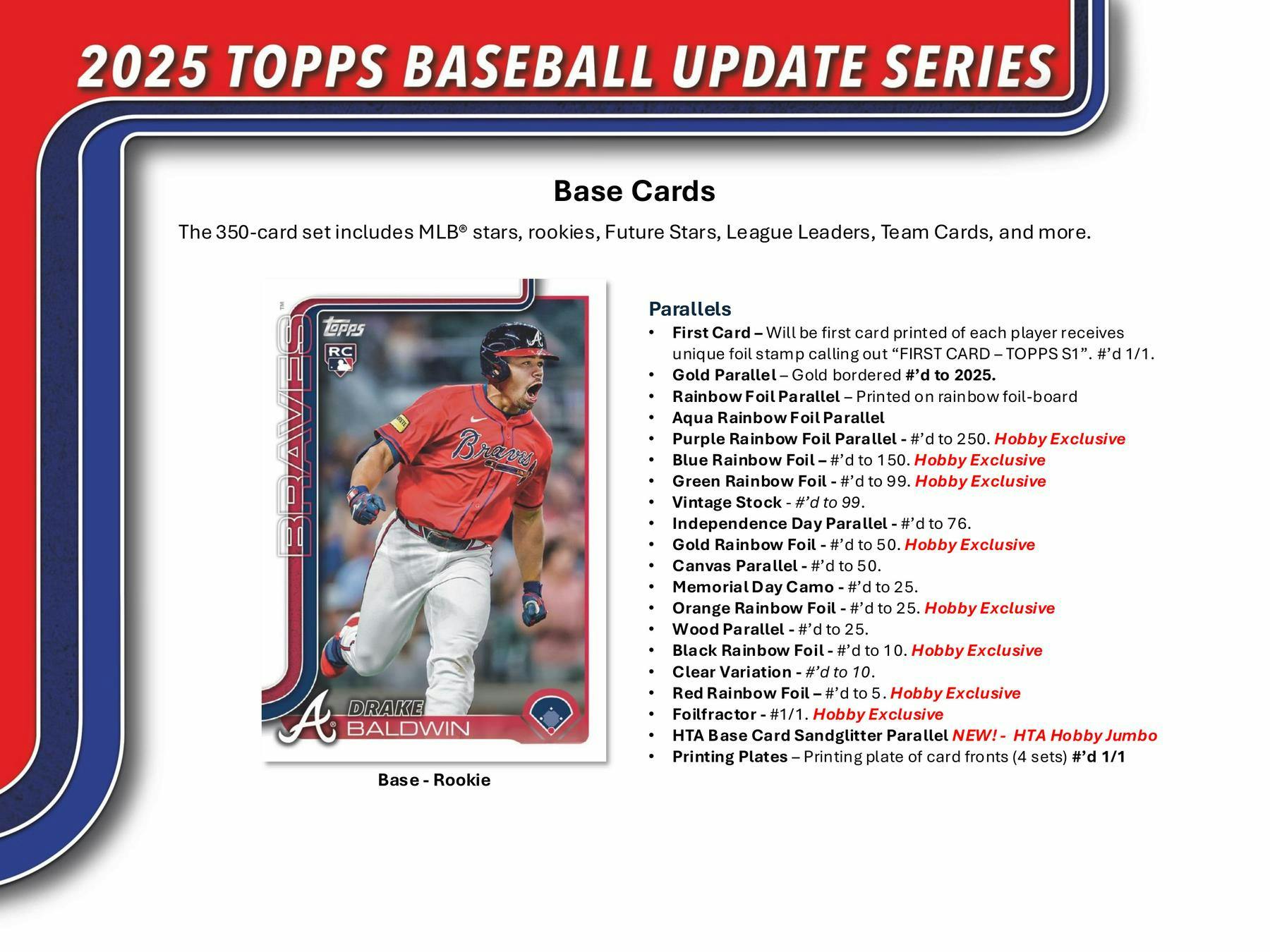 One Jumbo Hobby Pack or 2025 Topps Update Series Baseball (40 Cards) - MLB Hobby Box