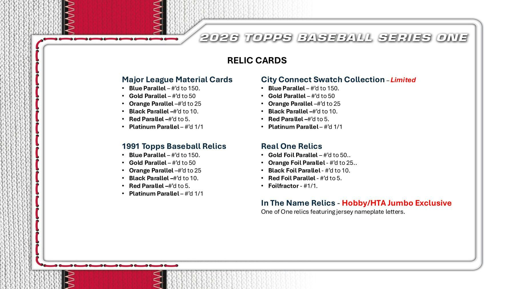 2026 Topps Series 1 Baseball Hobby Box (1 Auto or Relic) 1 Promo Pack FEB 11th - MLB Hobby Box