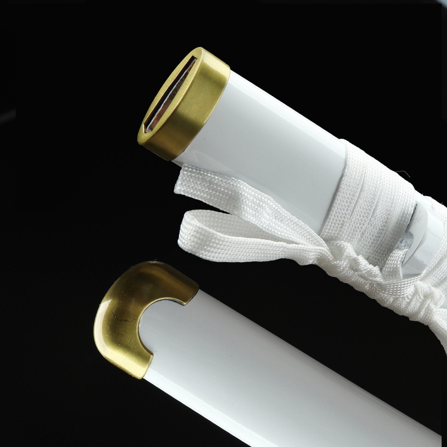 One Piece Roronoa Zoro Wado Ichimonji Real Katana Samurai Sword Replica With White Scabbard - Sword