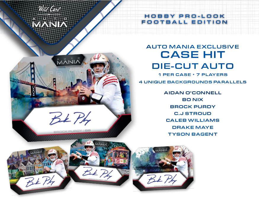 Pack of 2023 Wild Card Auto Mania Hobby Box Pro Look Football Edition RANDOM PACK (1 Auto) - Football Box