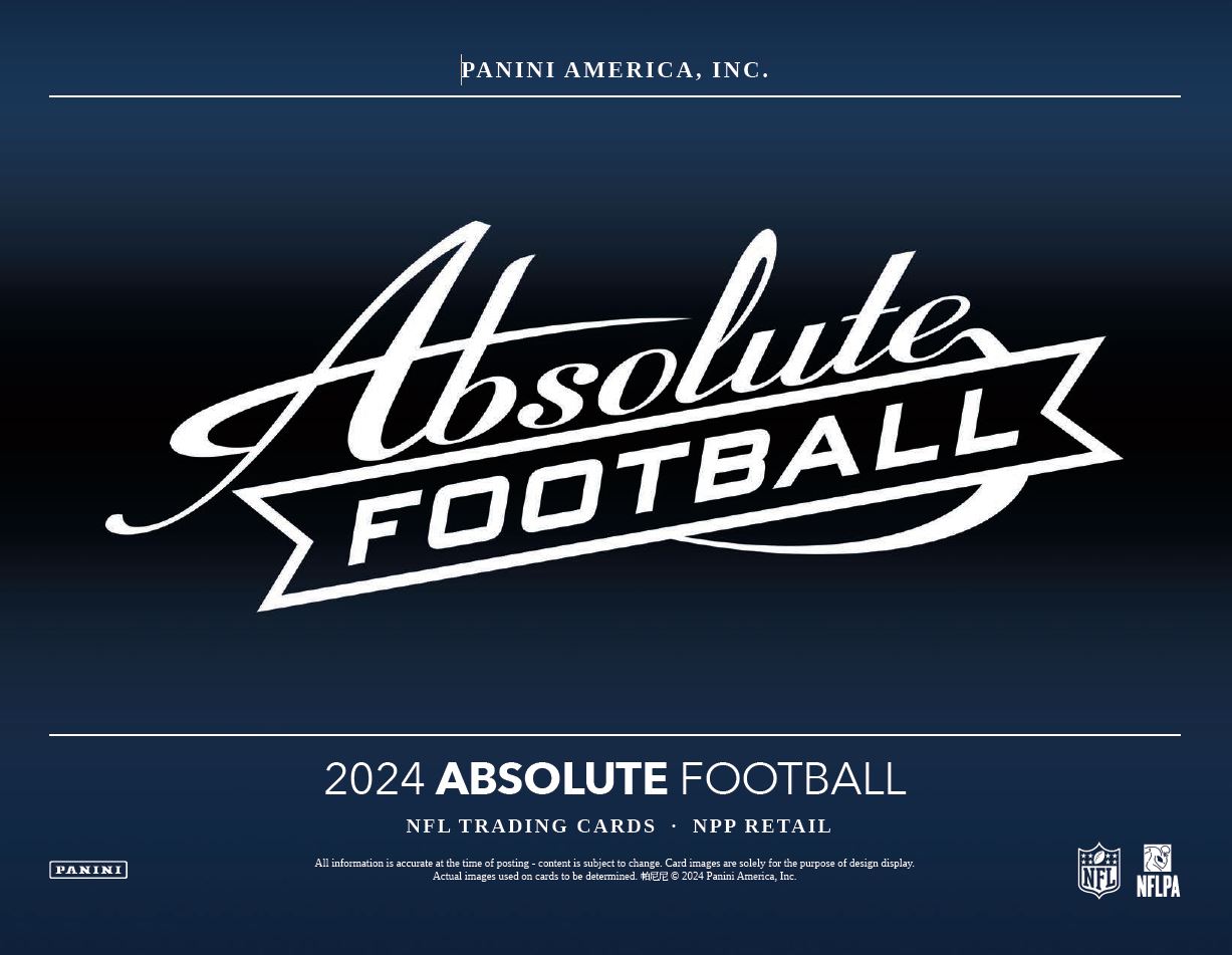 Panini Absolute Football NFL Fat Pack Box (Blue Parallels) 12 Value Cello Packs - NFL Mega Box