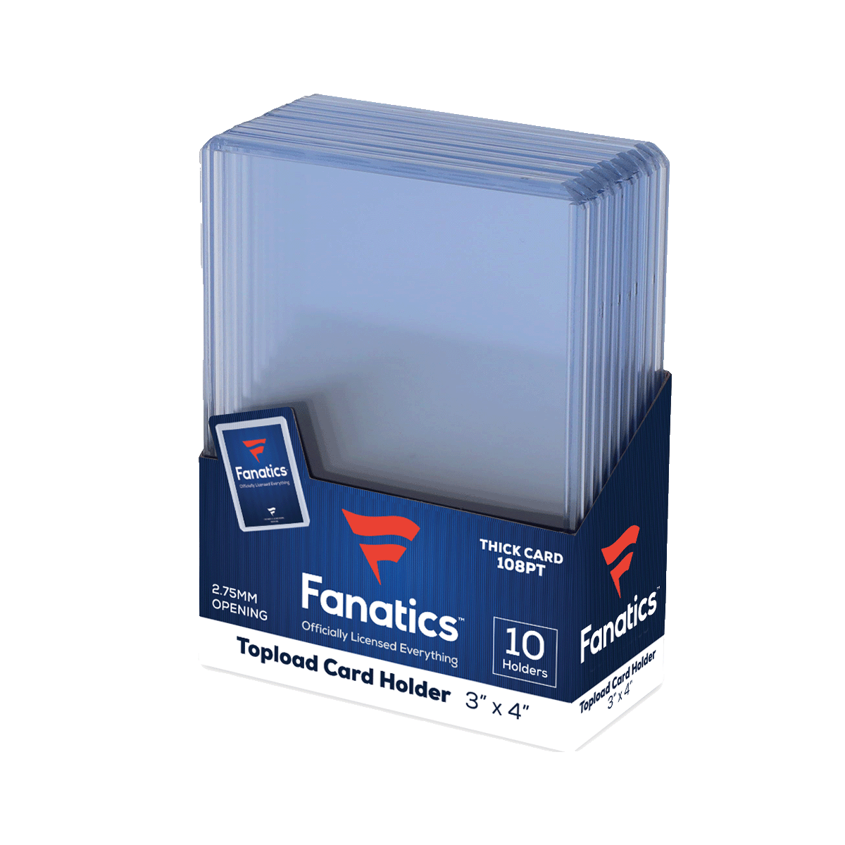 Fanatics 108pt 3x4 Thick Top Loader 10 Count Pack (108 Point Size or 2.75 mm) Jersey or Relic Holder