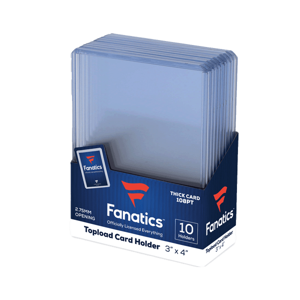 Fanatics 108pt 3x4 Thick Top Loader 10 Count Pack (108 Point Size or 2.75 mm) Jersey or Relic Holder