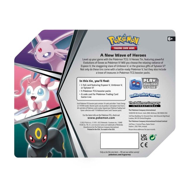 Pokémon TCG: V Heroes Tin (Espeon V) - Pokemon Tin