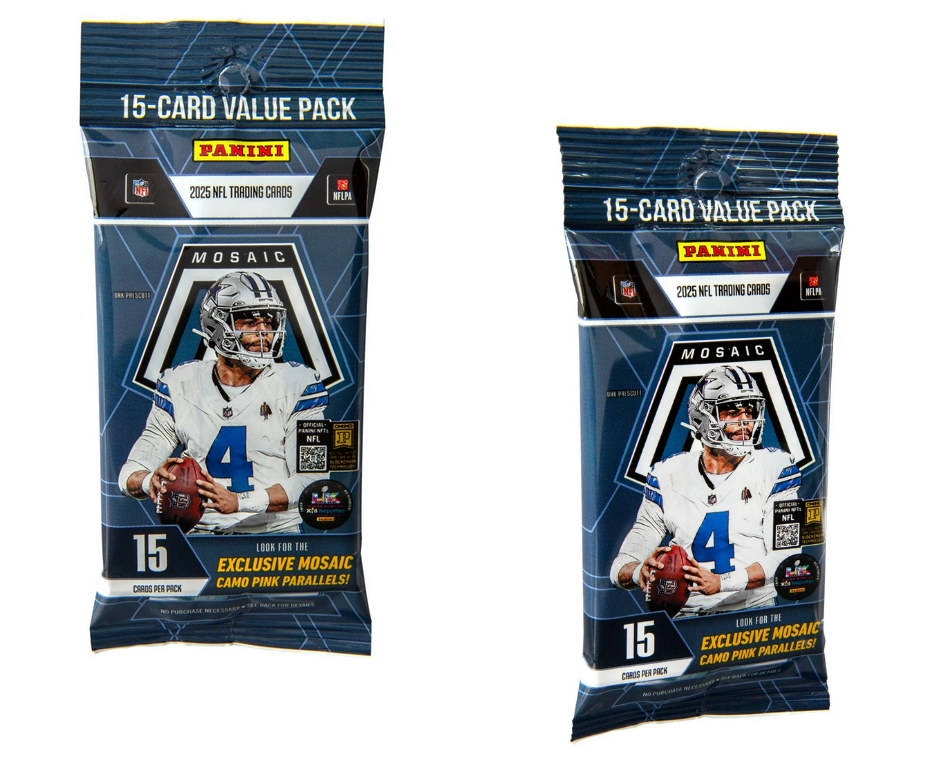 POS One (1) Pack of 2025 Panini Mosaic Football Jumbo Value Cello Fat Pack - POS - NFL Blaster