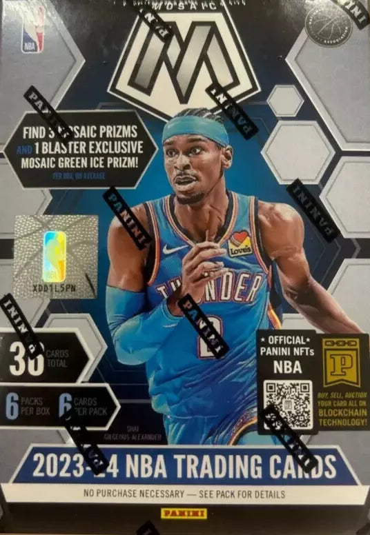 HOBBY 2023/24 Panini Mosaic Basketball Blaster Box (Exclusive Green Ice Prizm) Shai