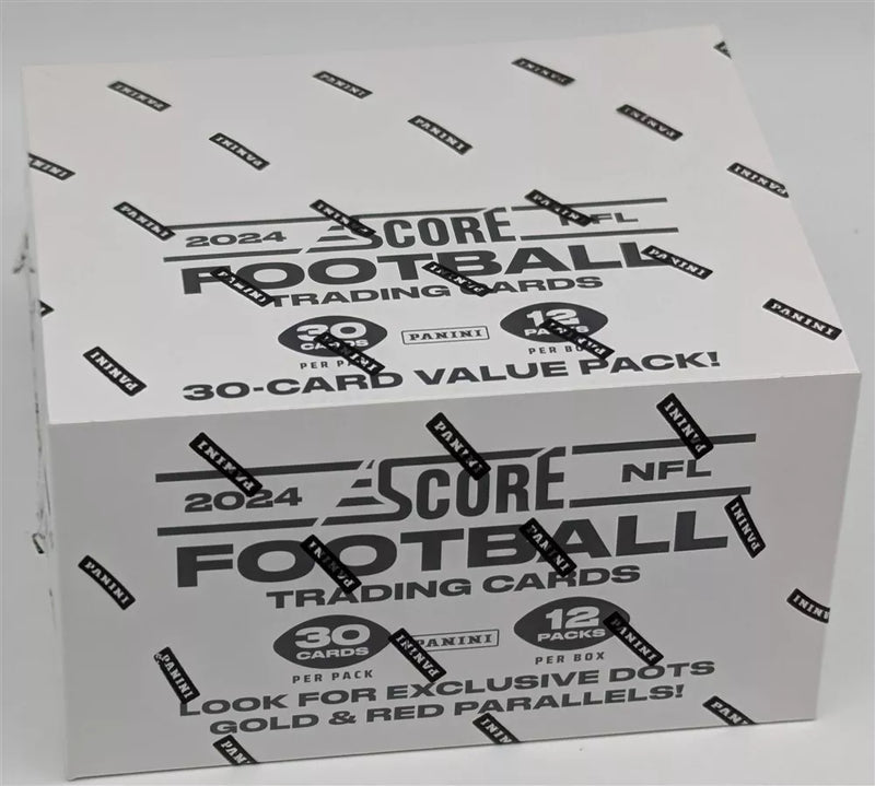 TWO PACKS of 2024 Panini Score NFL Football Cards Fat Value Pack Cello Pack (Gold and Red Parallels)