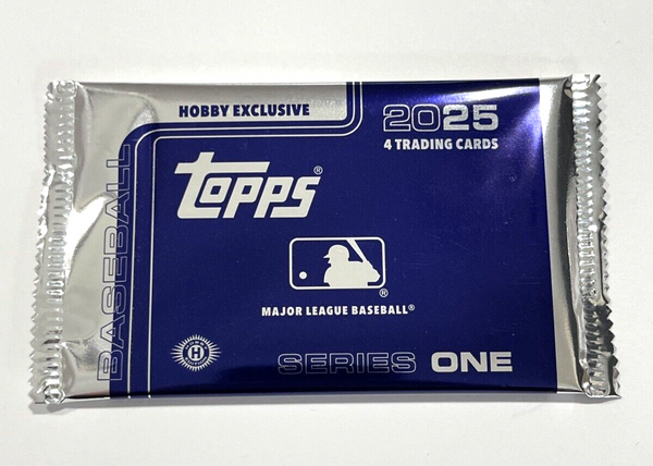 One Silver Pack from 2025 Topps Series 1 MLB Baseball (It's Actually Blue) 4 Cards