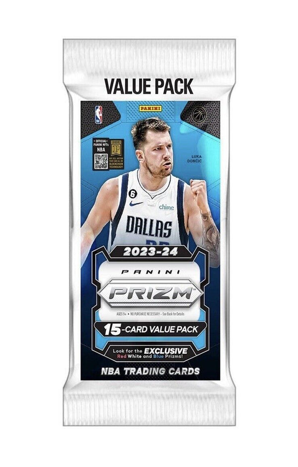 2023/24 Panini Prizm NBA Basketball Cello Value Pack (Red White and Blue Prizms)