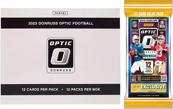 2023 Panini Donruss Optic NFL Football Value Fat Pack Box (12 Pack)(Green Velocity)