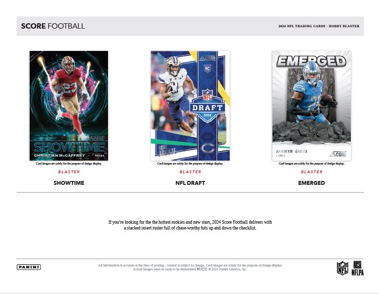 2024 Score Football Hobby Blaster Box (4 Parallels plus 2 Numbered Cards)