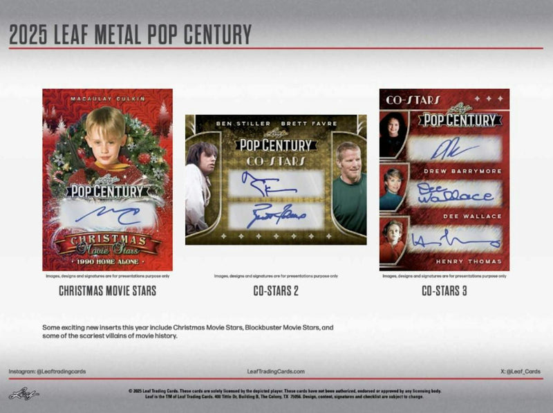 2025 Leaf Metal Pop Century Hobby Box (4 Autograph Cards) Celebrity Icons!