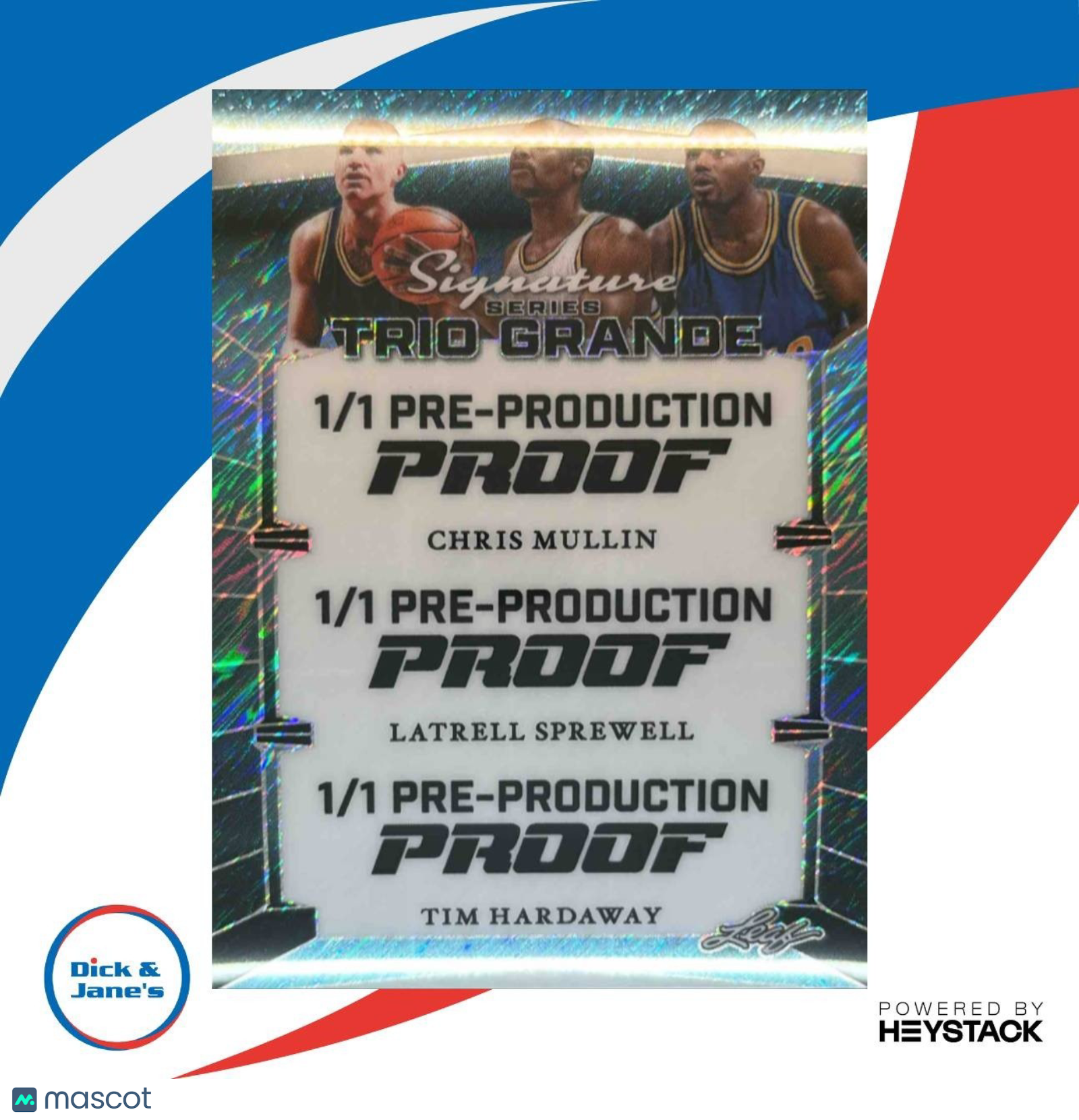 Signatures Trio Grande Pre Production Proof Mullin Sprewell Hardaway - Sports Cards
