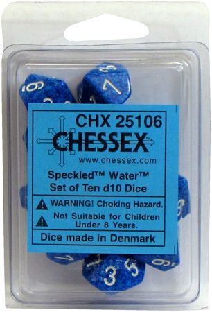 Speckled Water d10 Dice (10 dice) CHX25106 - Dice Sets & Games