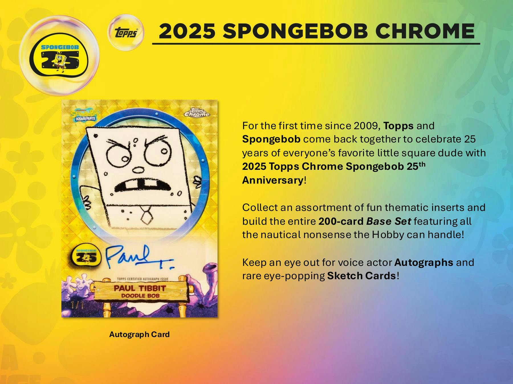 SpongeBob Chrome 25th Anniversary Blaster Box (Topps 2025) - Trading Cards