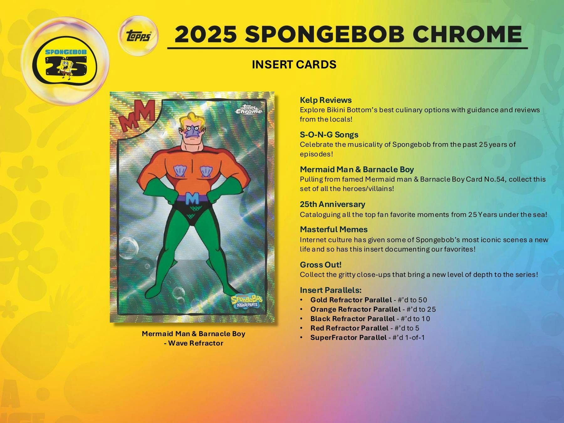 SpongeBob Chrome 25th Anniversary Blaster Box (Topps 2025) - Trading Cards