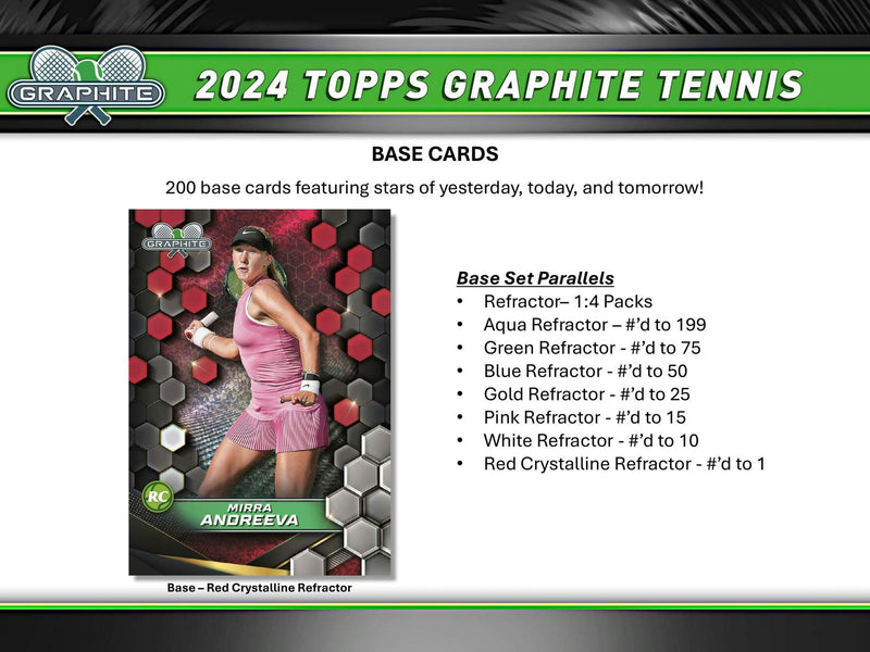 2024 Topps Graphite Tennis Hobby Box (2 Autographs)