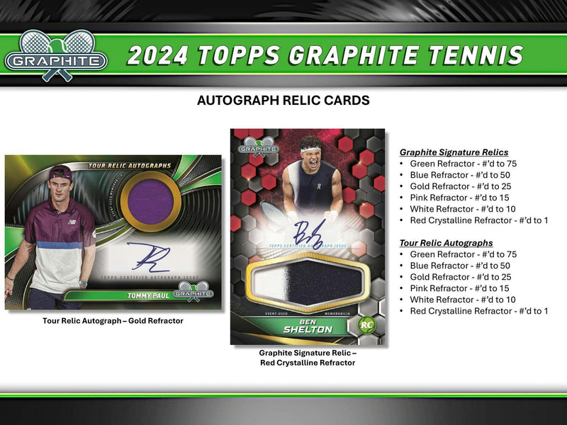 2024 Topps Graphite Tennis Hobby Box (2 Autographs)