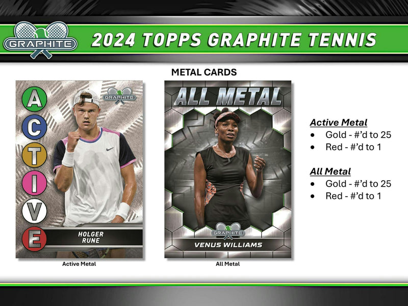 2024 Topps Graphite Tennis Hobby Box (2 Autographs)