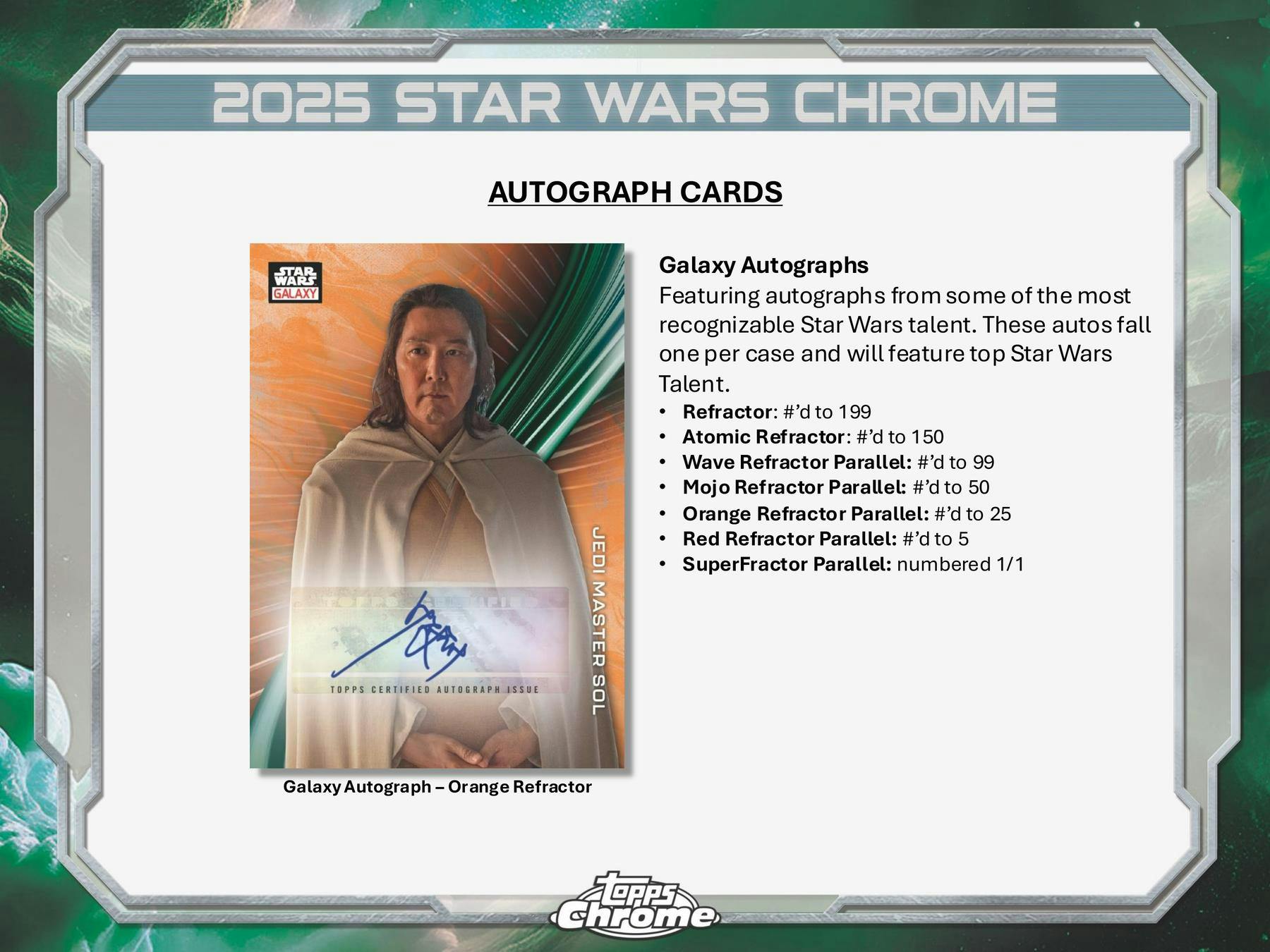 Topps 2025 Star Wars Chrome Galaxy Hobby Box - Collectible Trading Cards