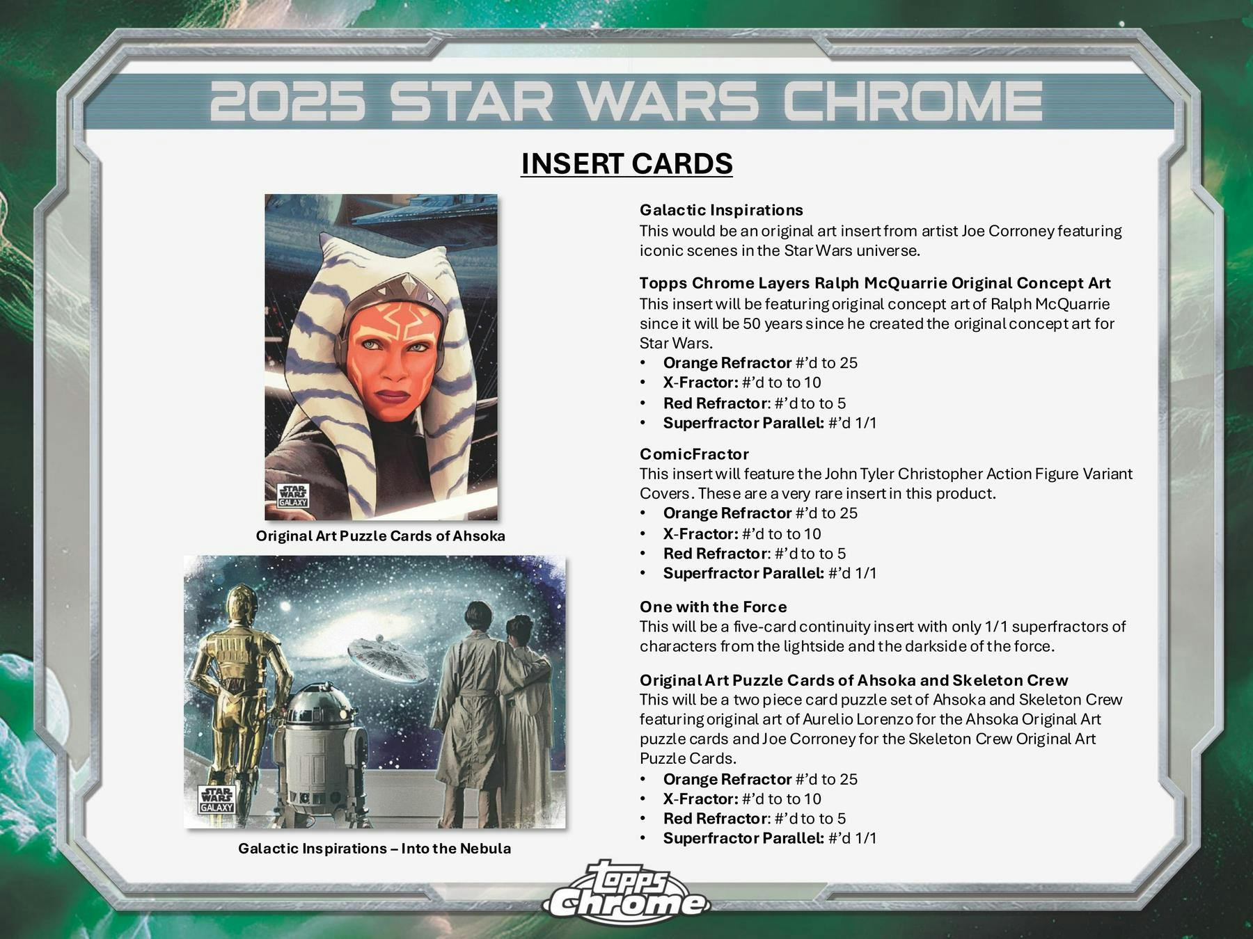 Topps 2025 Star Wars Chrome Galaxy Hobby Box - Collectible Trading Cards