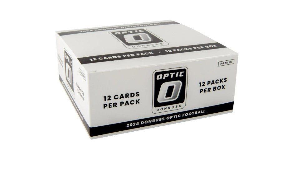 Two (2) Packs of 2024 Donruss Optic Football Value Pack Cello 12 Card Fat Pack (Green Velocity Inserts) - NFL Packs