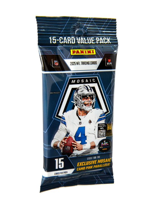 Two (2) Packs of 2025 Panini Mosaic Football Jumbo Value Cello Fat Pack - NFL Blaster