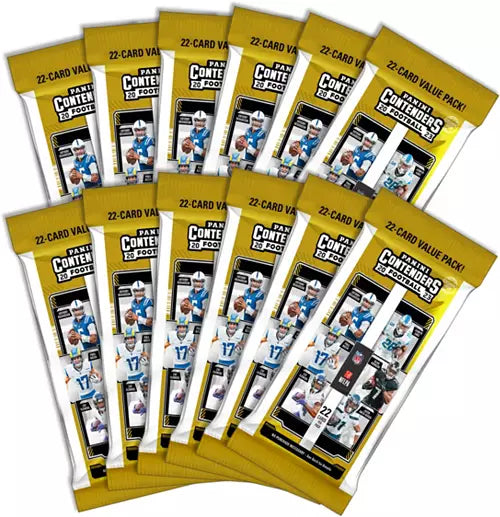 TWO PACKS of 2023 Panini Contenders NFL Football Fat Pack Value Cello (22 Cards/Pack) - NFL Mega Box