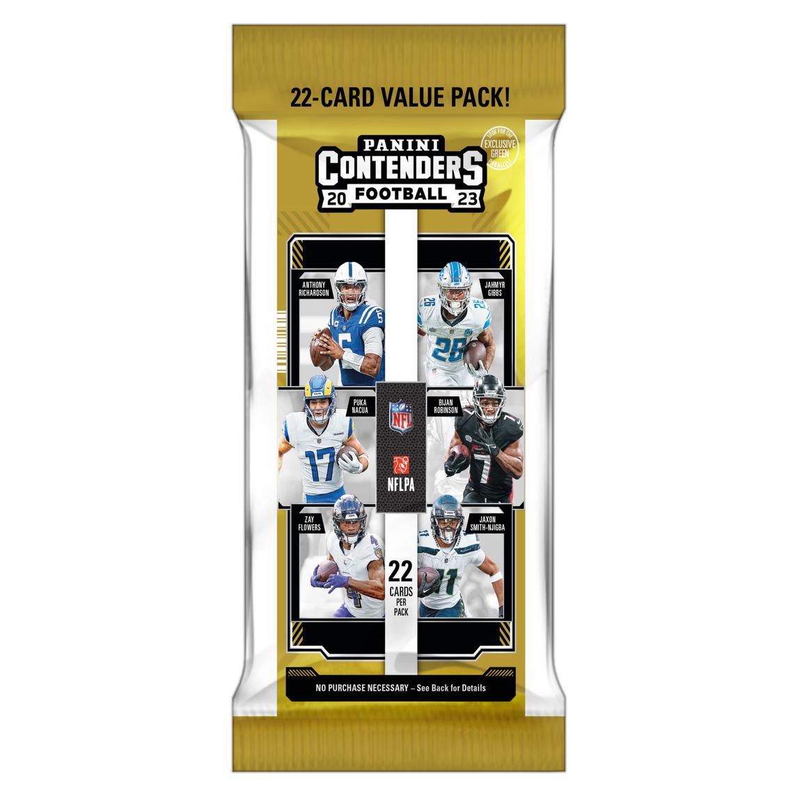 TWO PACKS of 2023 Panini Contenders NFL Football Fat Pack Value Cello (22 Cards/Pack) - Ripped Live - NFL Mega Box