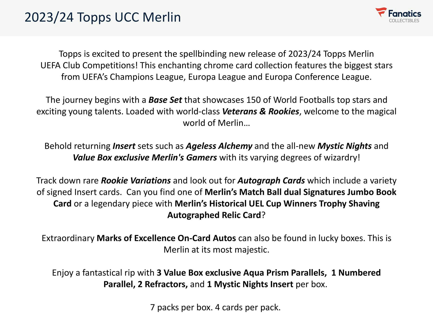 2023/24 Topps Chrome Merlin UEFA Club Competitions Soccer Blaster Value Box (Aqua Prism) Yamal Rookie Card? Sep 20th