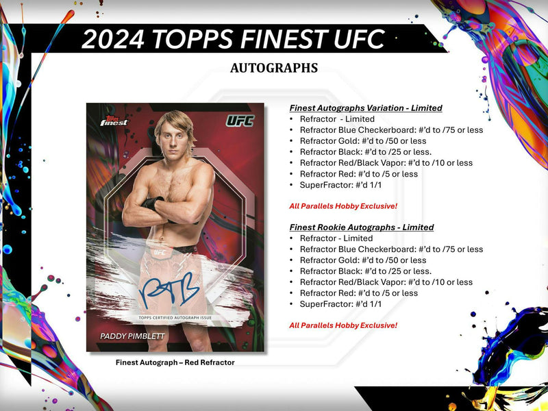 2024 Topps UFC Finest Hobby Box (2 Autos)