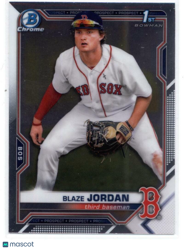 2021 Bowman Chrome Prospects #BCP-71 Blaze Jordan Red Sox 1st Bowman Card NM-MT
