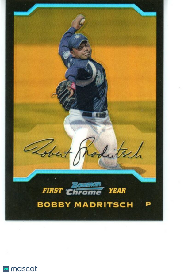 2004 Bowman Chrome Refractors Gold #197 Bobby Madritsch Mariners NM-MT /50