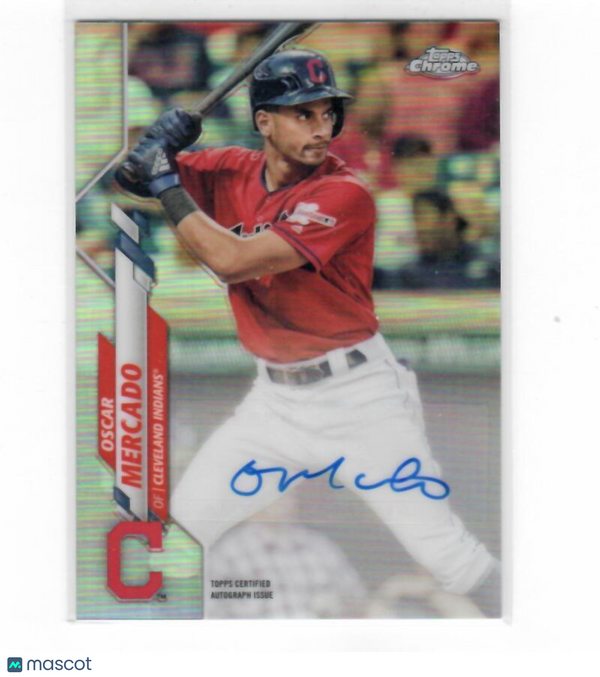 2020 Topps Chrome Update Autographed Refractor #USA-OM Oscar Mercado Indians NM-