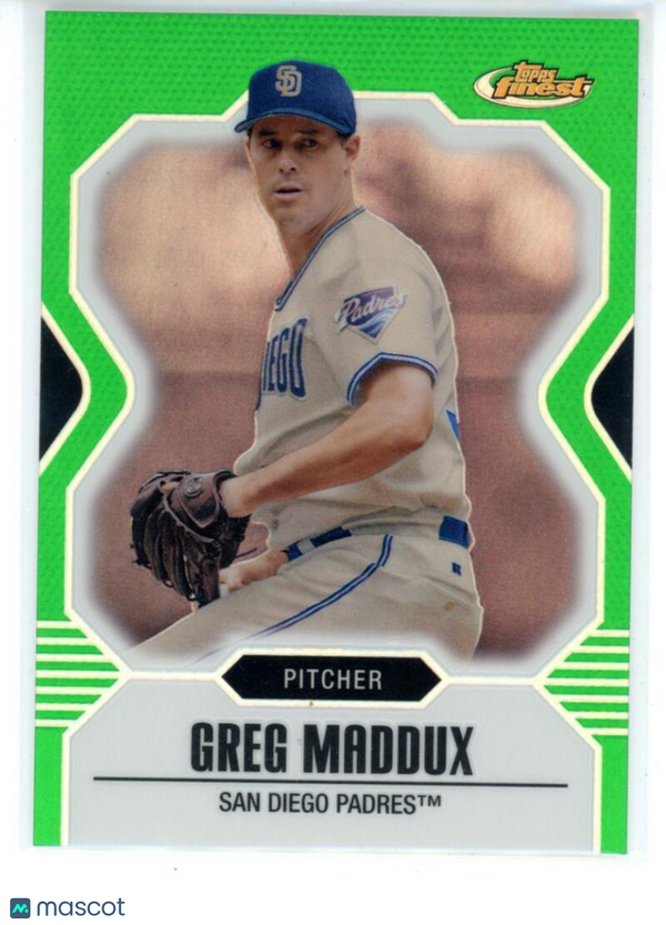 2007 Topps Finest Refractors Green #30 Greg Maddux Dodgers NM-MT /199