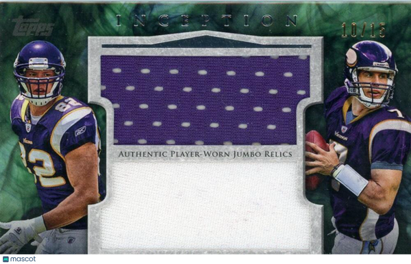 2011 Topps Inception Rookie Dual Jumbo Relics #DJRRP Kyle Rudolph/Christian Pond
