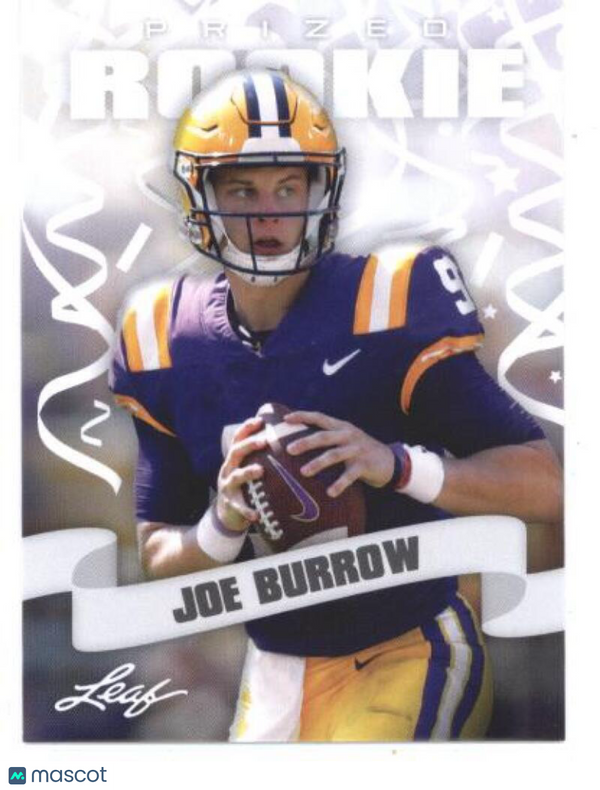 2020 Leaf Draft Prized Rookie #08 Joe Burrow RC - LSU Tigers Rookie Card