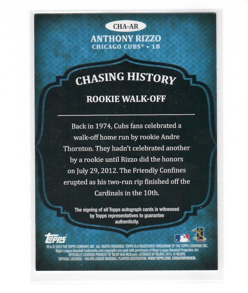 2013 Topps Chasing History Autographs