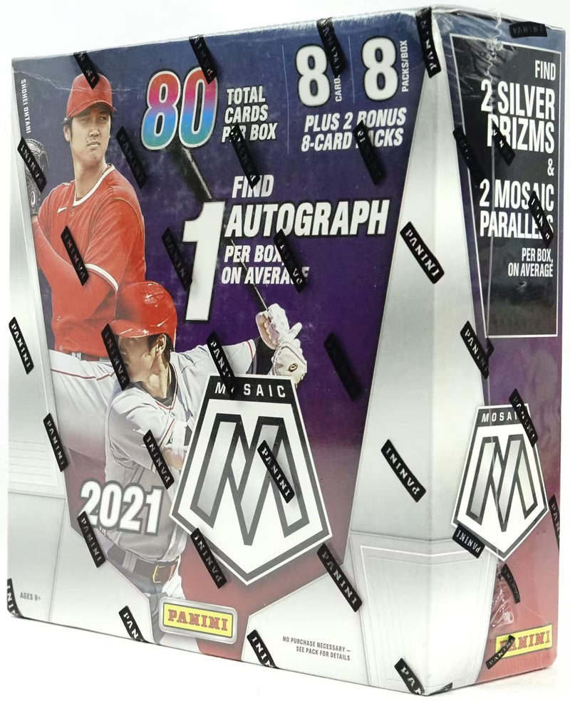 2021 Panini Mosaic Baseball 80-Card Mega Box (Reactive Blue Parallels)