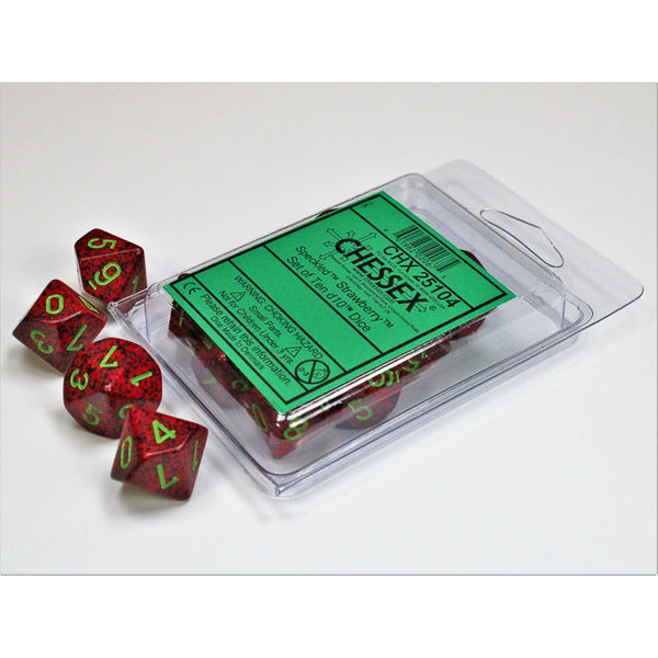 Speckled Strawberry d10 Dice (10 dice) CHX25104