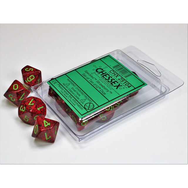 Speckled Strawberry d10 Dice (10 dice) CHX25104