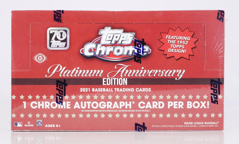 2021 Topps Chrome Platinum Anniversary Baseball Hobby Box (1 Autos/Box)
