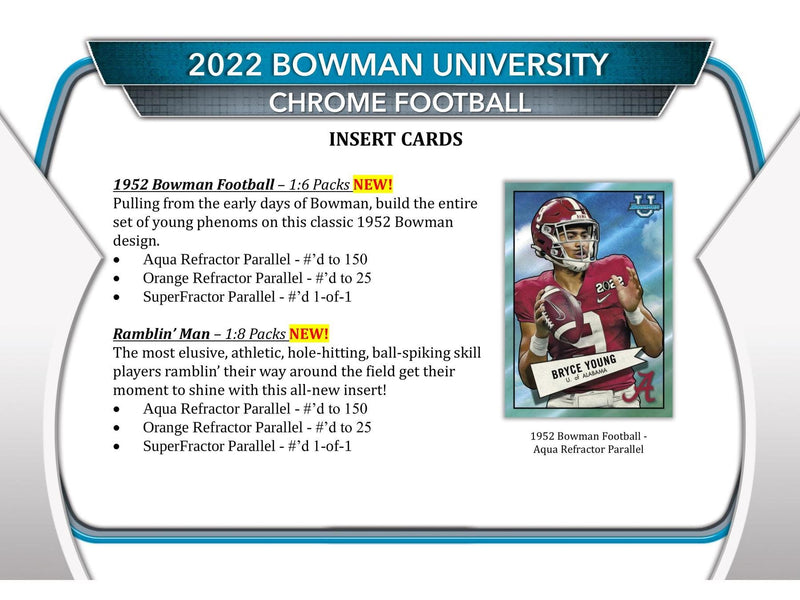 2022 Bowman Chrome University Football 7-Pack Blaster Box  (CJ Stroud JJ McCarthy)
