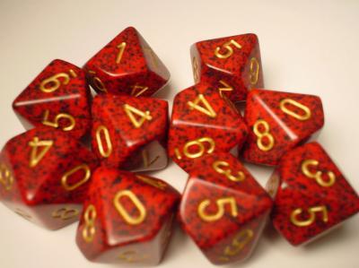 Speckled Gold Strawberry d10 Dice (10 dice) CHX25134