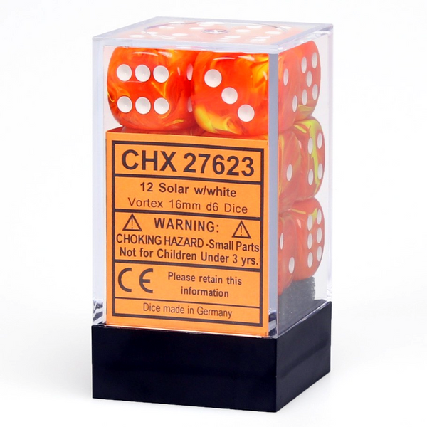 Vortex 16mm d6 Solar w/white Dice Block (12 dice) CHX27623