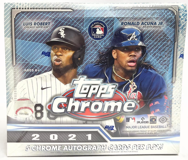 2021 Topps Chrome Baseball Hobby Jumbo Box (5 Autos/Box)
