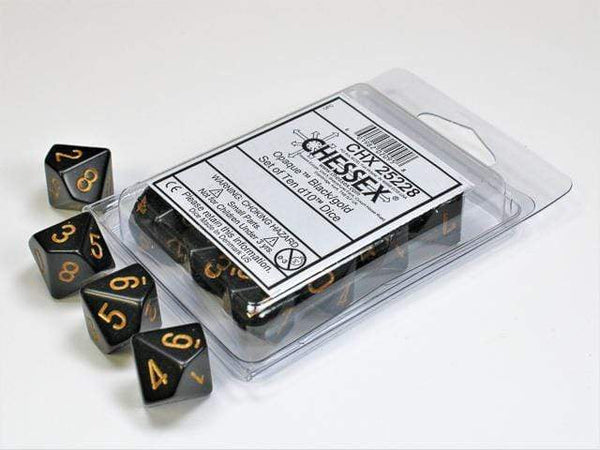 Opaque Black w/gold d10 Dice (10 dice) CHX25228
