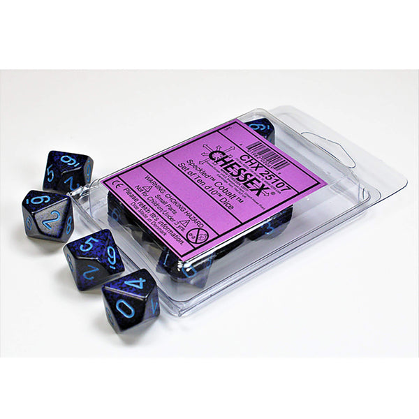 Speckled Cobalt d10 Dice (10 dice) CHX25107