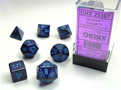 Speckled: Polyhedral Cobalt 7-Die Set CHX25307